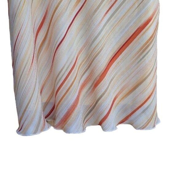 Vintage 70's Iz Byer Skirt Hippy Boho Sheer Aline Brushstroke Stripped Yellow L - Picture 6 of 8